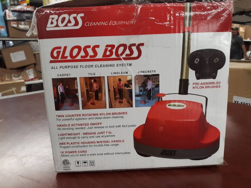 Boss Cleaning Equipment B200752 Gloss Boss Mini Floor Scrubber - Red