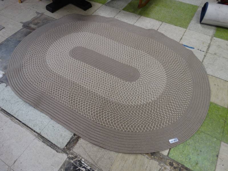 lot 7589 image: Lg oval braided area rug