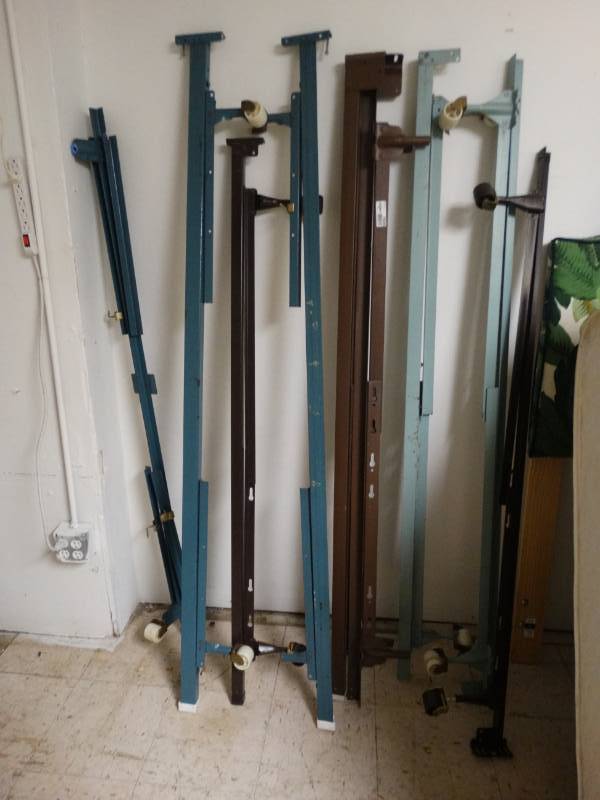 lot 7636 image: Lot of various metal bed frames