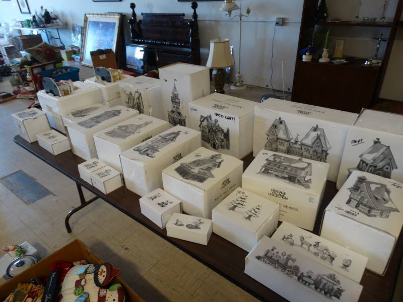 lot 7714 image: HUGE lot of dep. 56 village- All in boxes