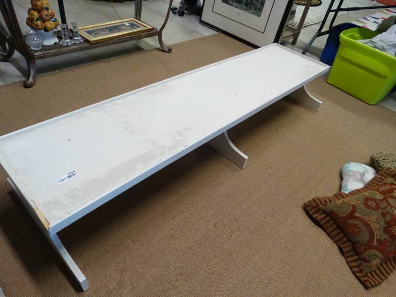 lot 7784 image: Wooden White Bench