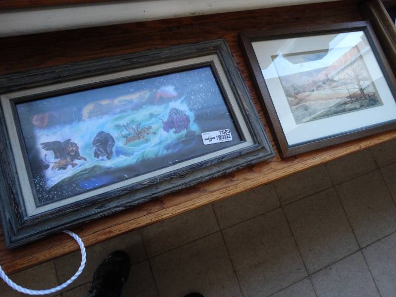lot 7800 image: Two Framed Pieces of Art