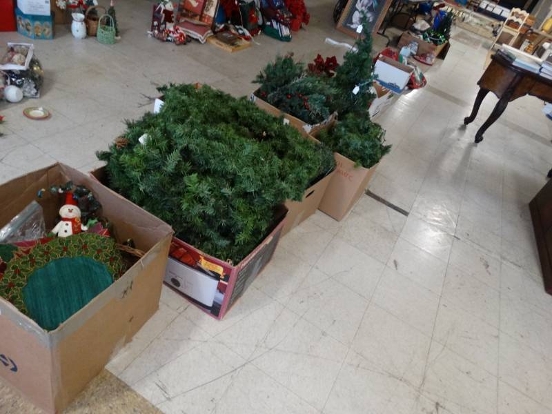lot 7845 image: Large Lot of Christmas Trees And Decor