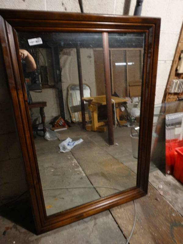 lot 7863 image: Large Wooden Framed Mirror