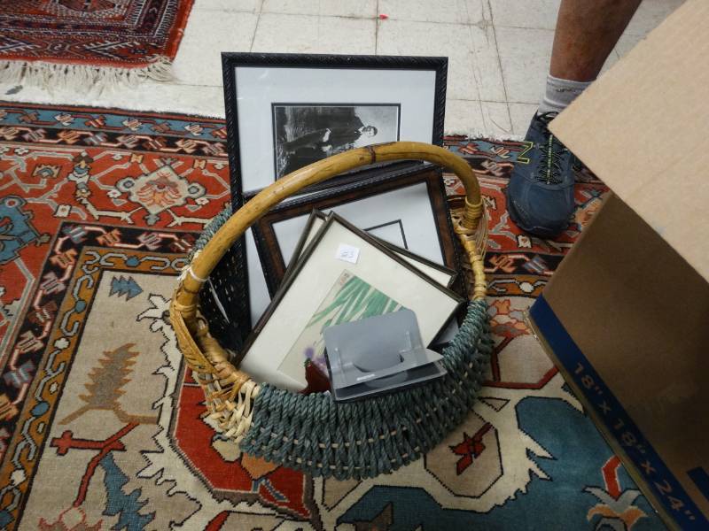 lot 7881 image: Basket With Misc Pictures
