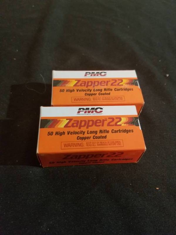 lot 16065 image: PMC Zapper 22 High Velocity LR Cartridges 2 Boxes
