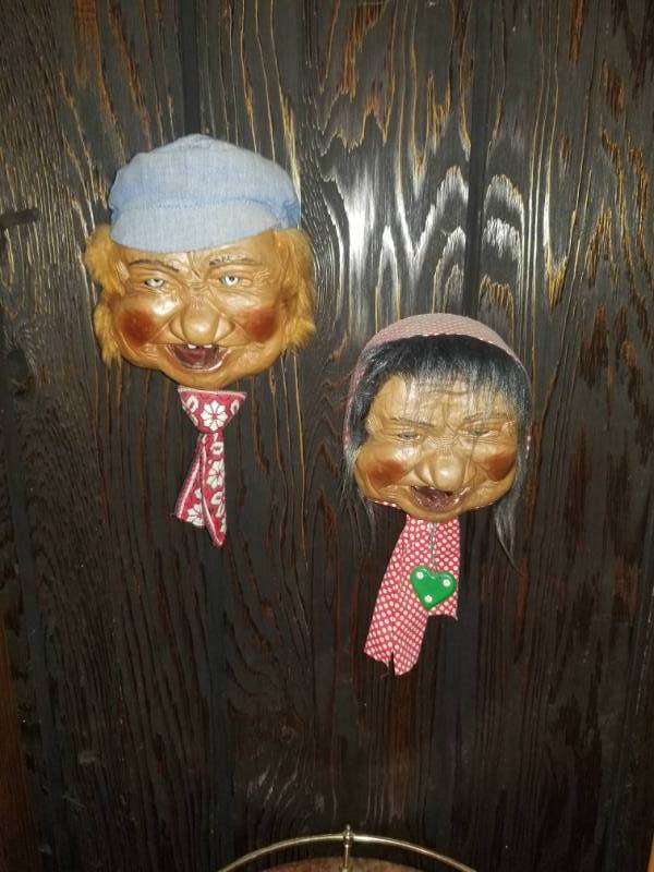 lot 16077 image: Old Man and Woman Wall Hangings