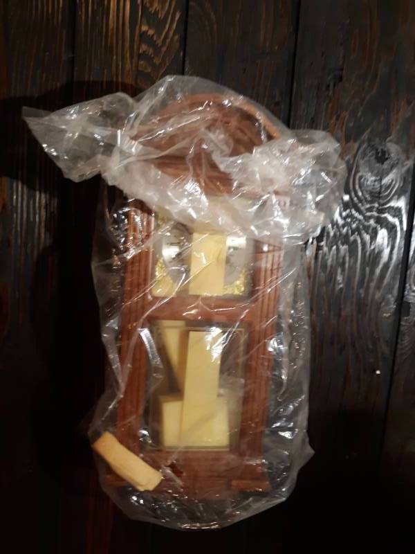 lot 16156 image: D & A Wind Up Pendulum Clock in Wood wall Mount Frame