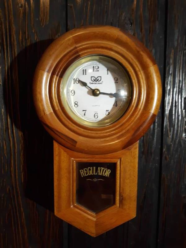 lot 16157 image: beacon Regulator Clock- Wall Mount Wood Case