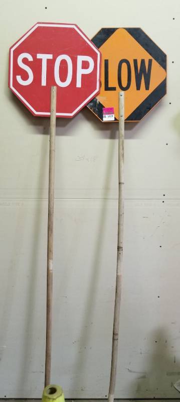 lot 5419 image: Stop and Slow Sign