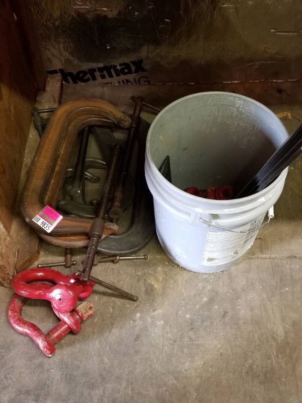 lot 9835 image: Large C Clamps, Clevis and More