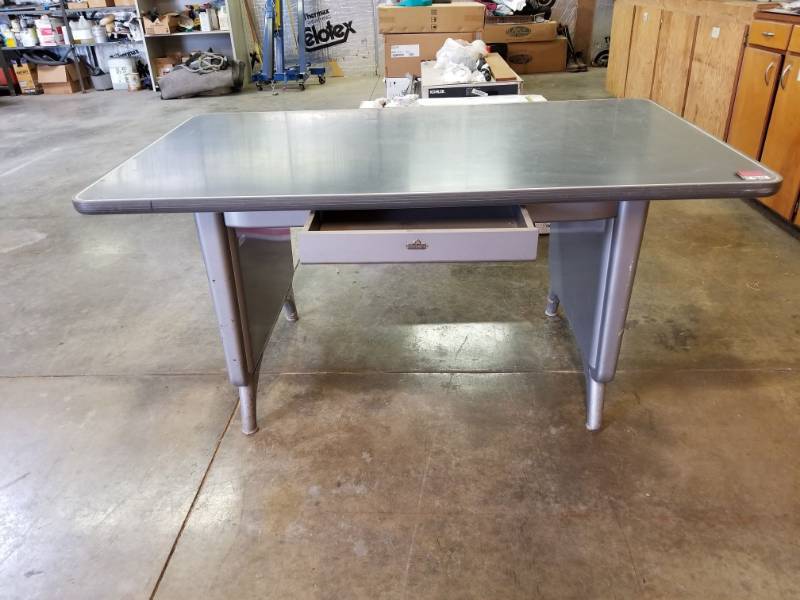 lot 9848 image: Metal Work desk