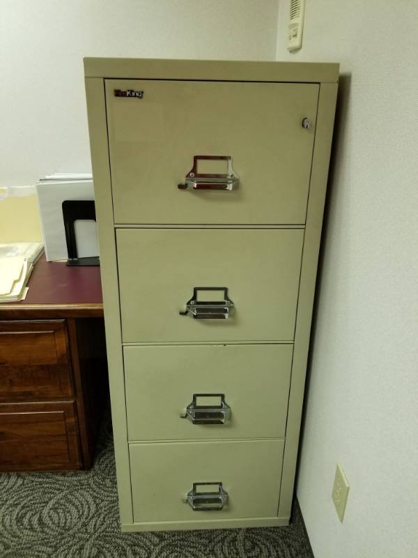 lot 9904 image: Fire King File Cabinet