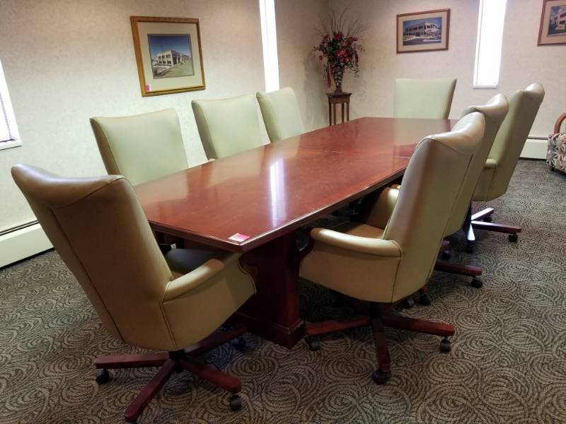 lot 9905 image: Conference Room Table With 8 Chairs