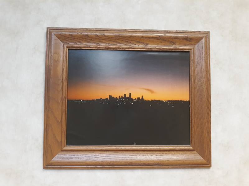 lot 9917 image: Framed Photograph Of Kansas City At Sunset