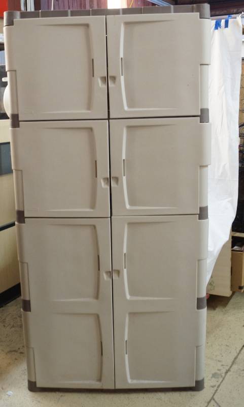 lot 6449 image: Large Plastic Durable Storage Cabinet