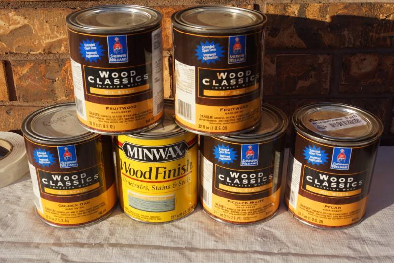 lot 4233 image: 5 Gallon Cans of Sherwin Williams - Wood Classics Stains - Some Tinted and Some New Product - MISTINT PAINT SALE
