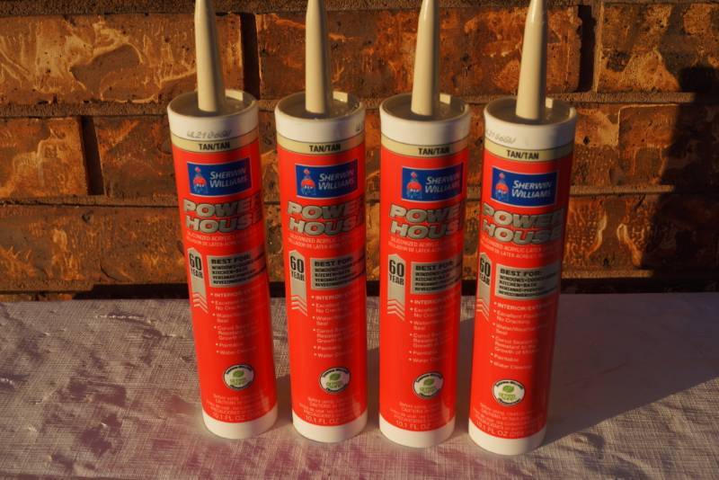 lot 4255 image: 4 Tubes of Sherwin Williams Power House Tan Caulking