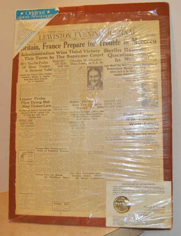 lot 3117 image: Vintage Lewiston Evening Journal  - Very Cool Find
