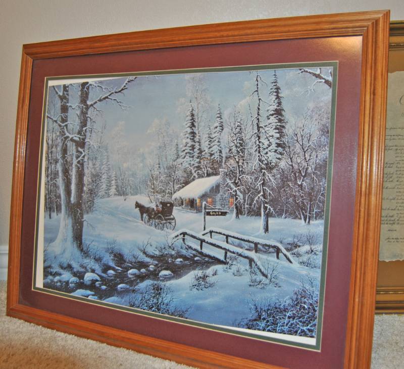 lot 3121 image: Beautiful Picture and  Wood Frame
