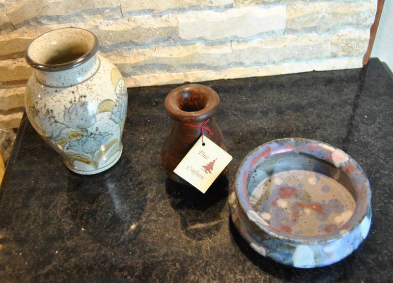lot 3291 image: Lot of Stoneware and Hand Crafted Pottery