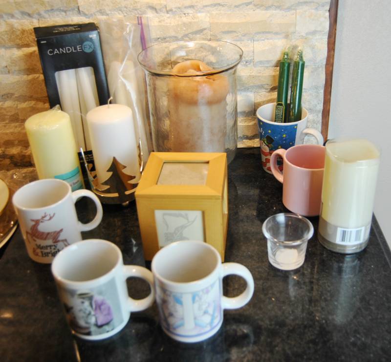 lot 3295 image: Lot of Misc. Items - Coffee Cups, Candles and More