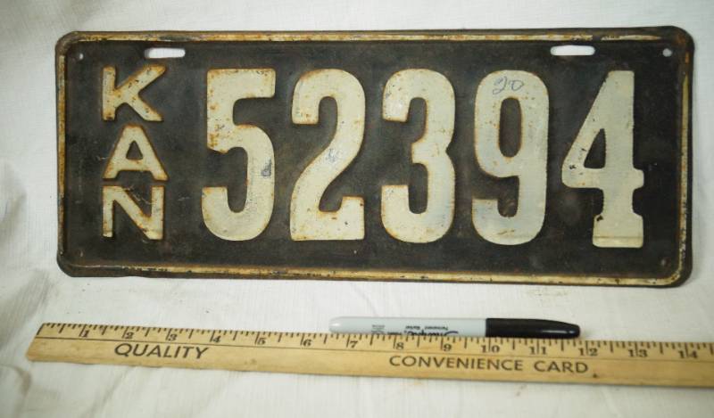 lot 1397 image: Vintage Metal  License Plate - Believed to be from the year 1920 Very Cool