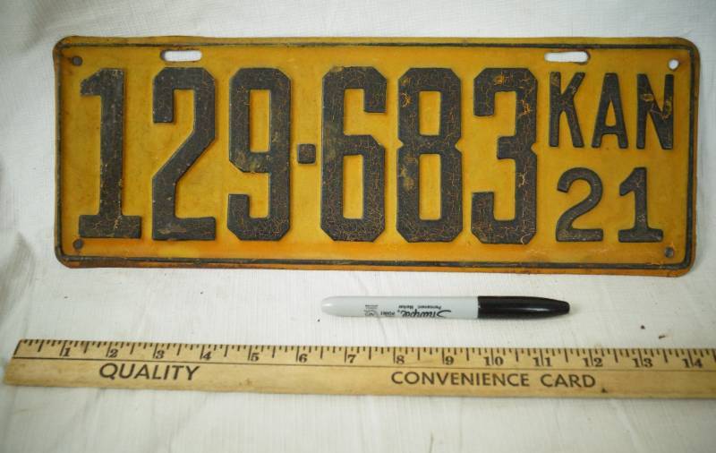 lot 1398 image: Vintage Metal  License Plate - Heavy and from the year 1920 Very Cool