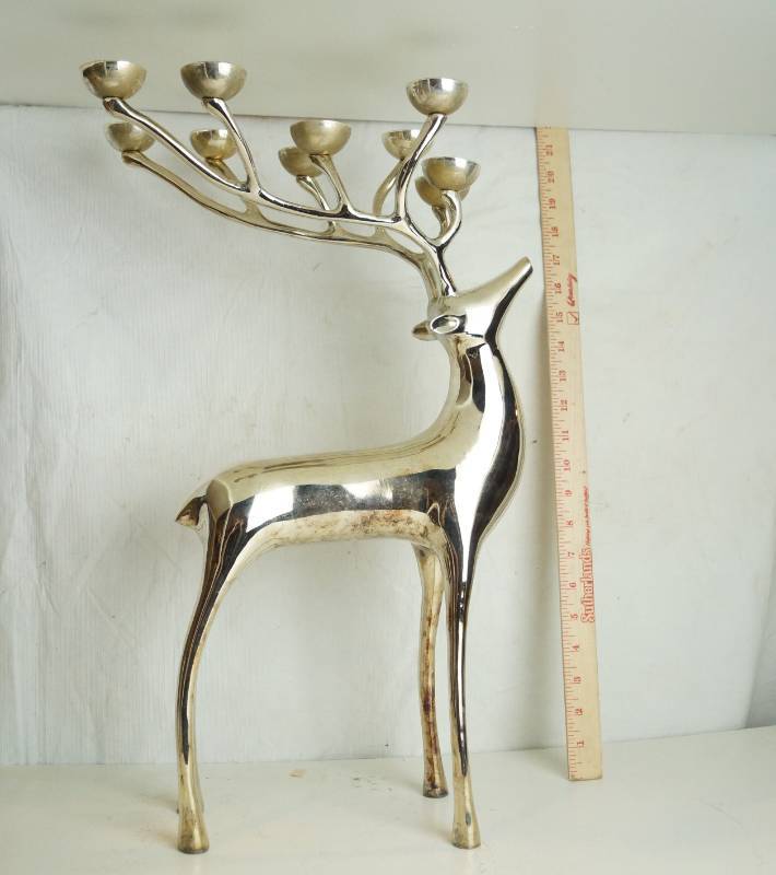 Pottery Barn 20 Silver Plated Reindeer Candlebra Very Pretty W
