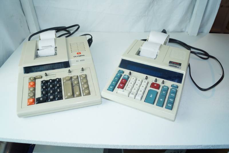 lot 3277 image: Lot of 2 Electronic Professional Adding Machine Calculators
