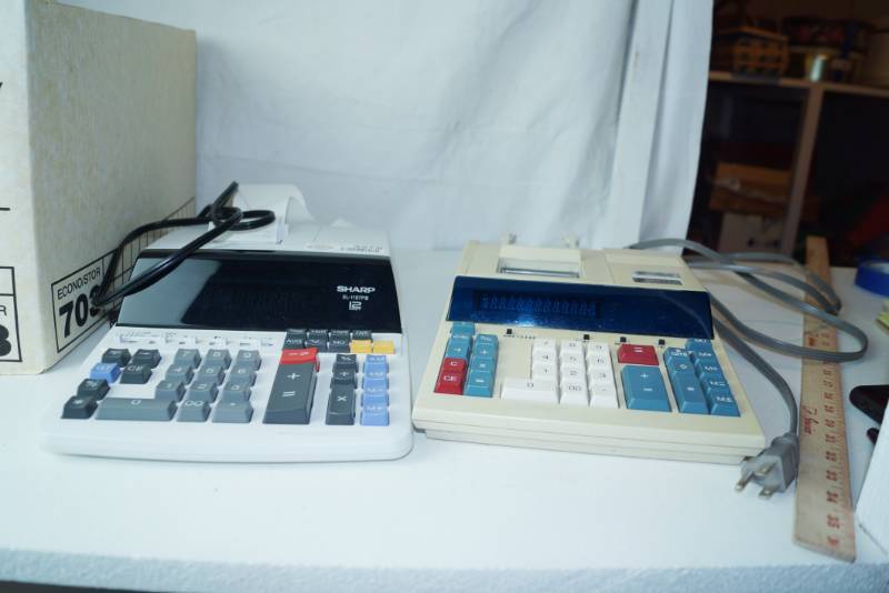 lot 3278 image: Lot of 2 Electronic Professional Adding Machine Calculators