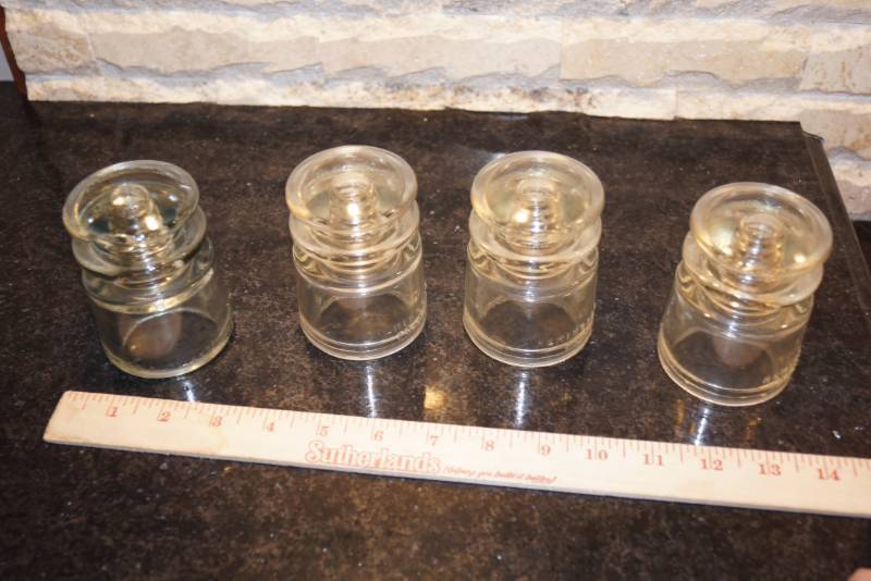 lot 3301 image: Lot of 4 Hemingray Glass Insulators - 85-54