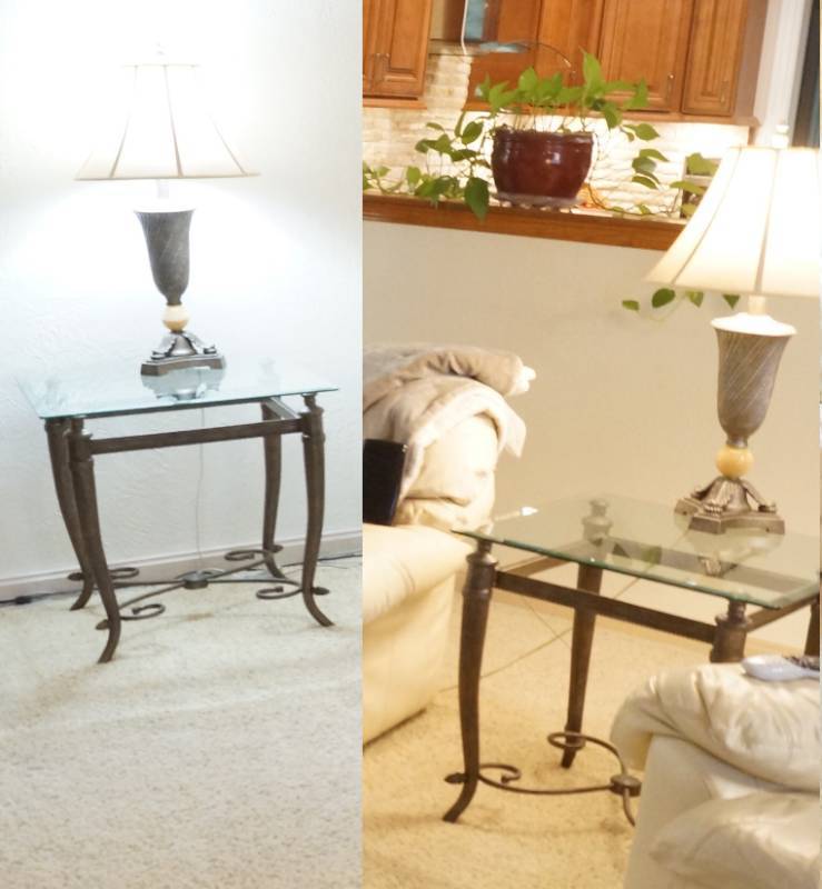 lot 1455 image: Set of 2 End Table - Very nice Glass and Metal Frame - high style