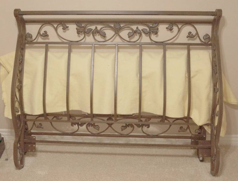 lot 3130 image: Full size Metal Headboard and Footboard - VERY Nice see pics for measurements