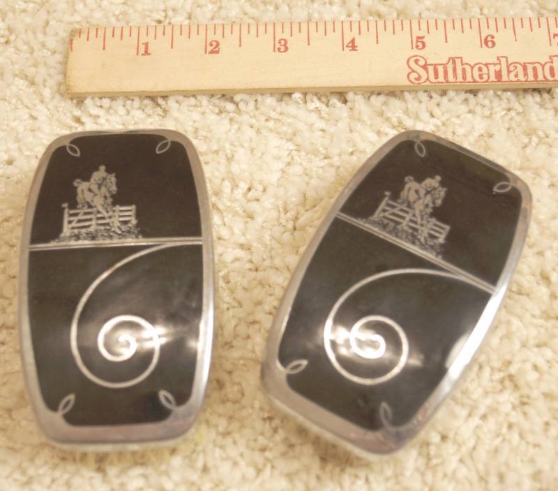 lot 3151 image: Lot of 2 Horse Hair Brushes - w fancy backs - see pics