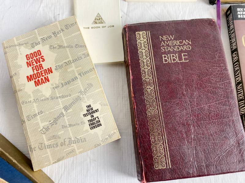 lot 3380 image: Lot of Religious Books - Bibles and More - some vintage