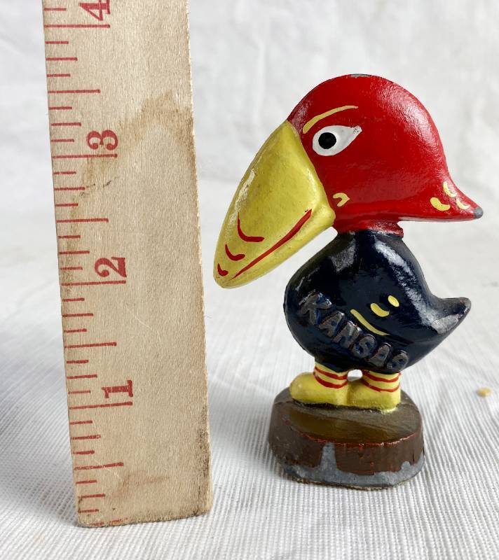 lot 3403 image: Small Metal Kansas Jayhawk - Vintage Logo Style - WOW