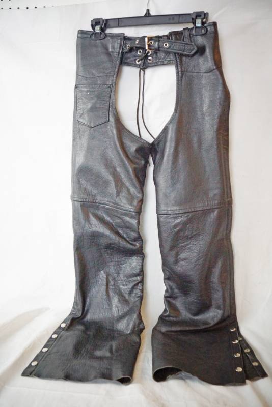 lot 1508 image: Ladies Leather CHAPS - Hog Wild Cycle Apparel - Like New