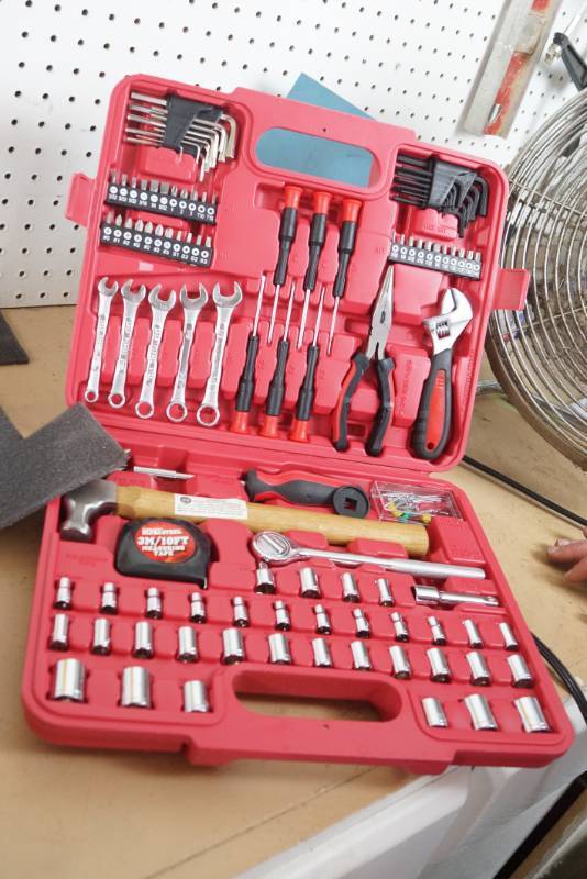 lot 1597 image: Home Repair Tool Set - 110 Pieces in Case WOW
