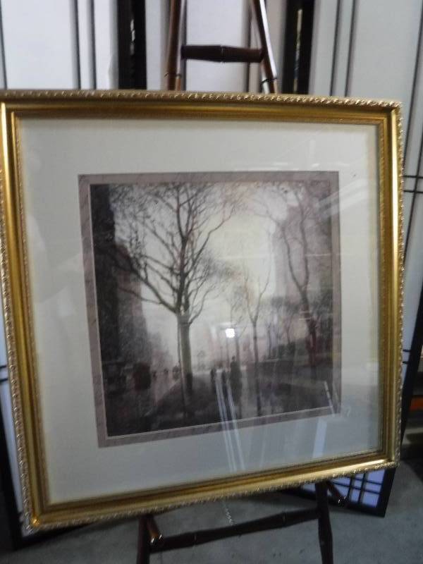 lot 7238 image:  the Plaza after the rain By Cornoyer framed art