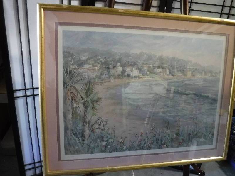 lot 7254 image: Ocean front scene framed art