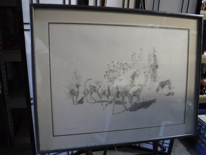 lot 7259 image:  The good shepherd Framed sketch