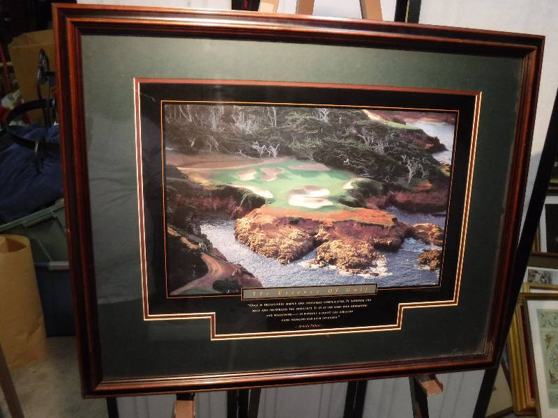 lot 7294 image: The essence of Golf Framed and matted picture with Arnold Palmer quote