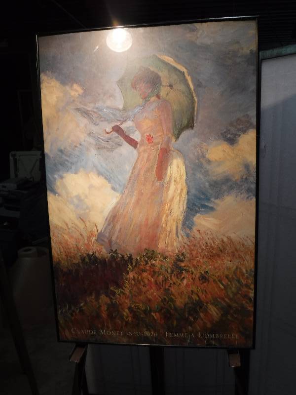 lot 7295 image: Framed Monet Feme A Lombrelle art print