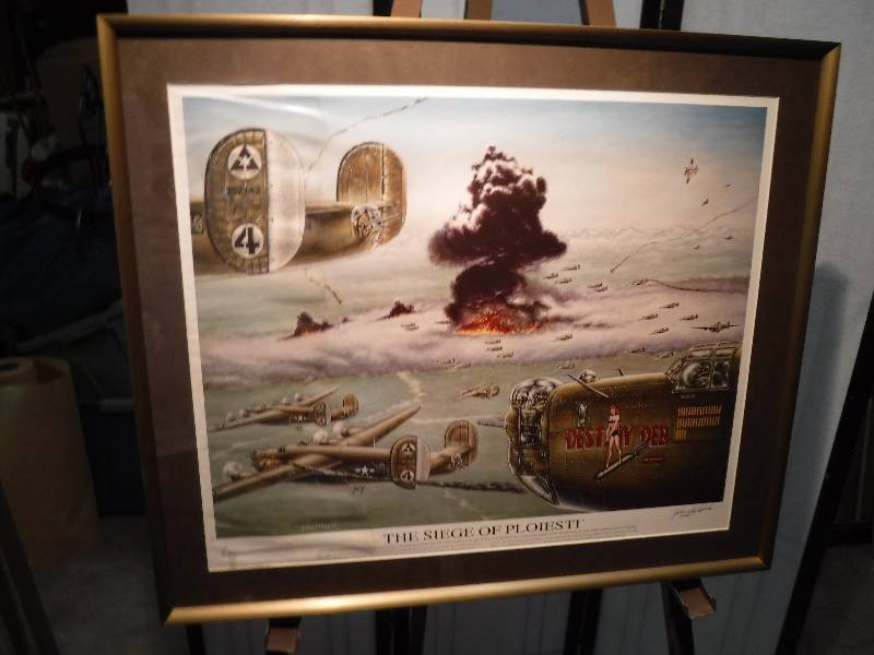 lot 7300 image: The Siege of Ploiesti- singed and dated framed art