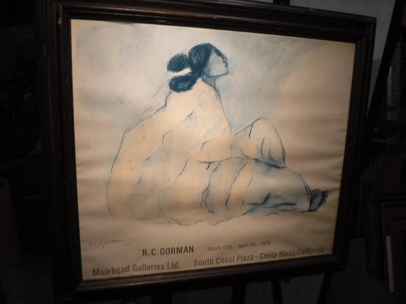lot 7308 image: Framed R.C Gorman Muirhead Gallery framed Navajo print