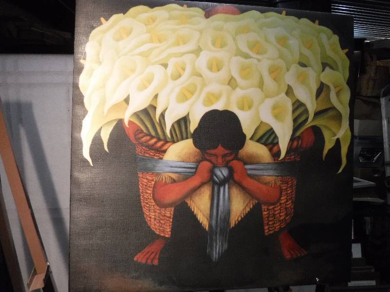 lot 7332 image: navajo flower gatherer on canvas