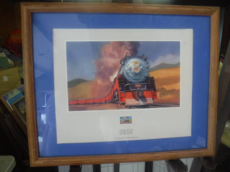lot 7389 image: US Stamp print with collectors stamp- Daylight train