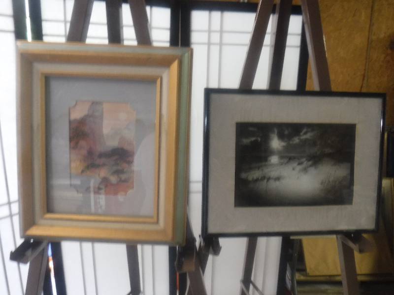 lot 7413 image: Etching and a black and white photo framed and signed