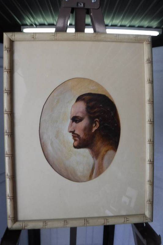 lot 7343 image: Framed and matted Jesus picture